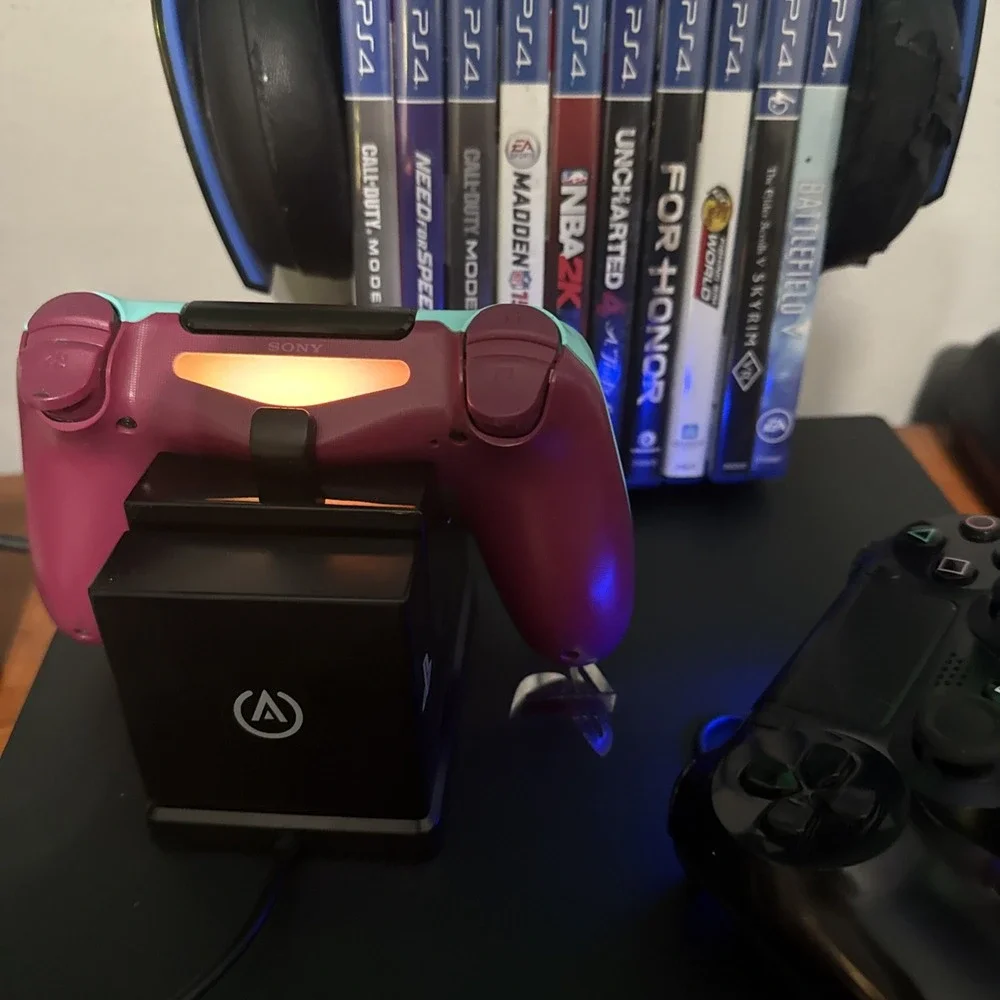 Sony PlayStation 4 Pro 1TB Console 2 Controllers, Headset, Charger Dock 10 Games